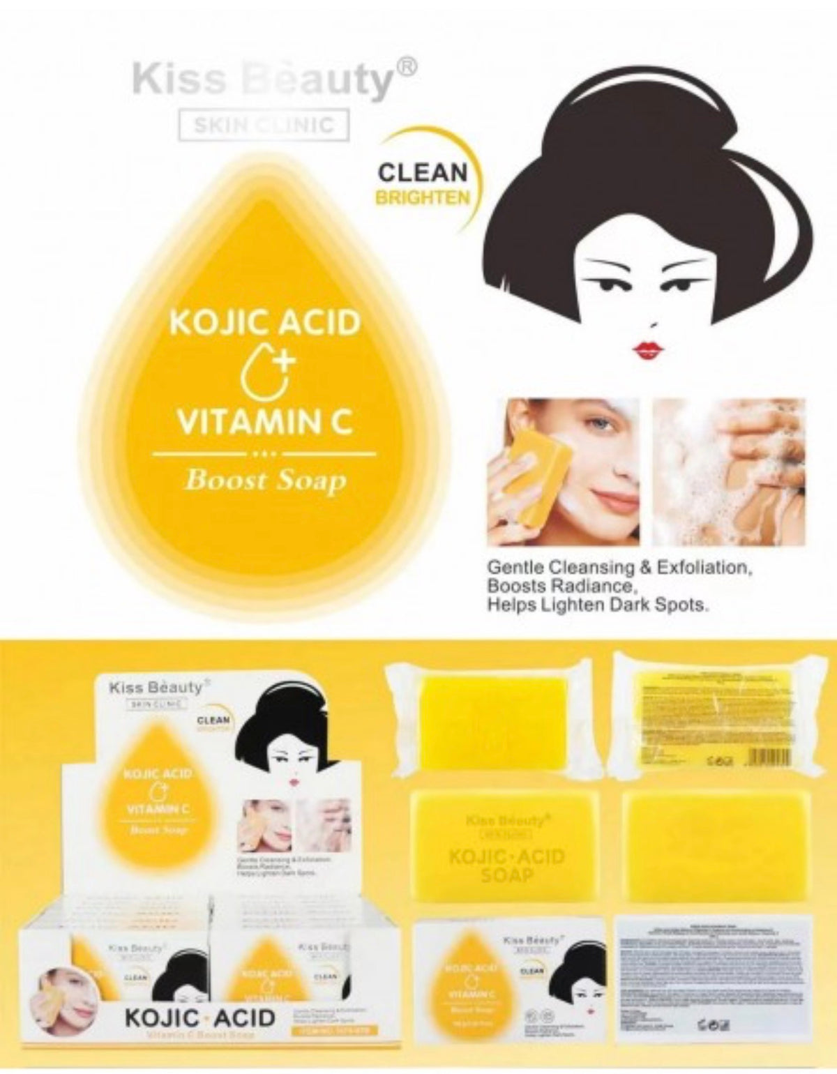 PASTILLA JABON LIMPIEZA RADIANTE ACIDO KOJICO VITAMINA C
