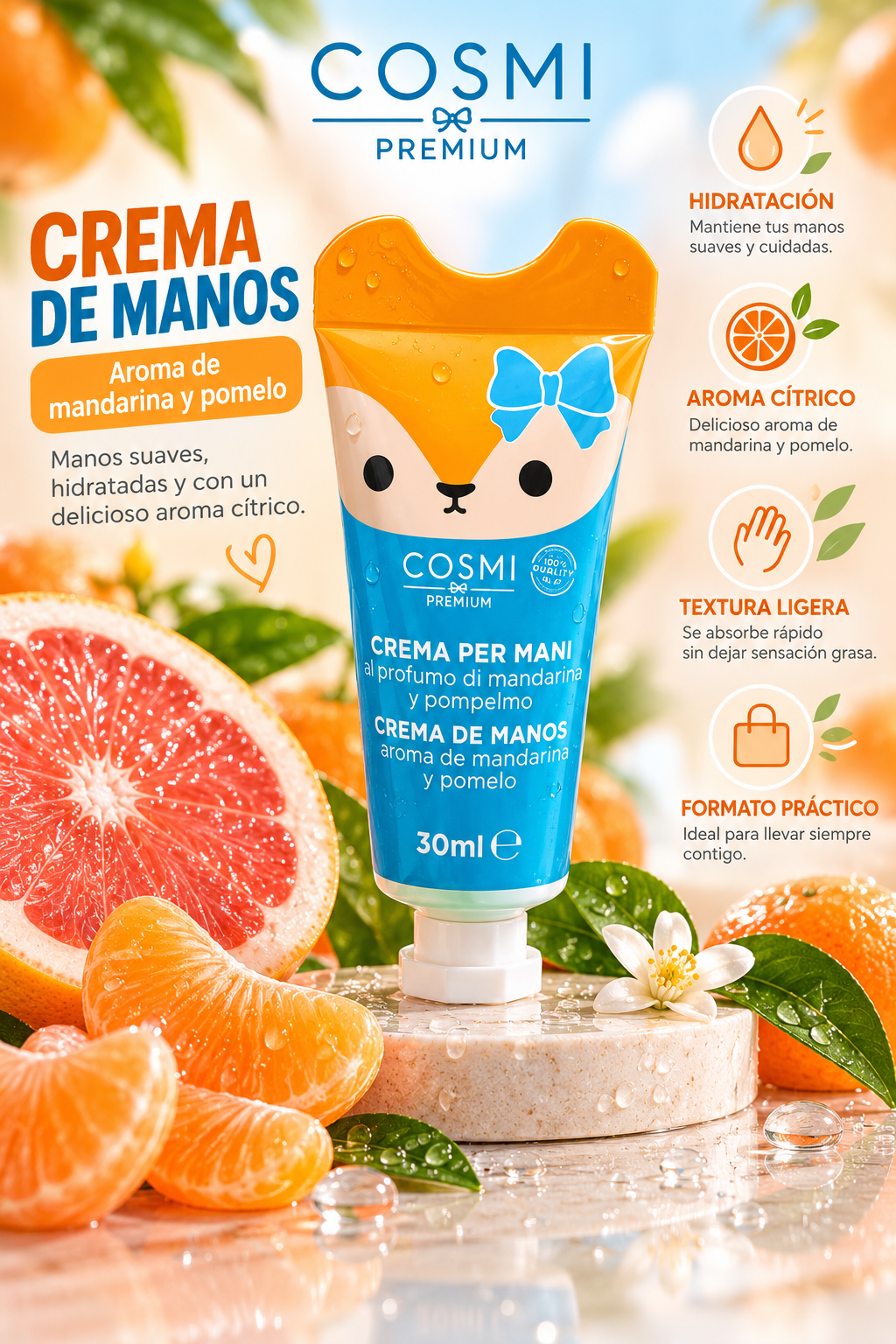 Crema de manos mandarina