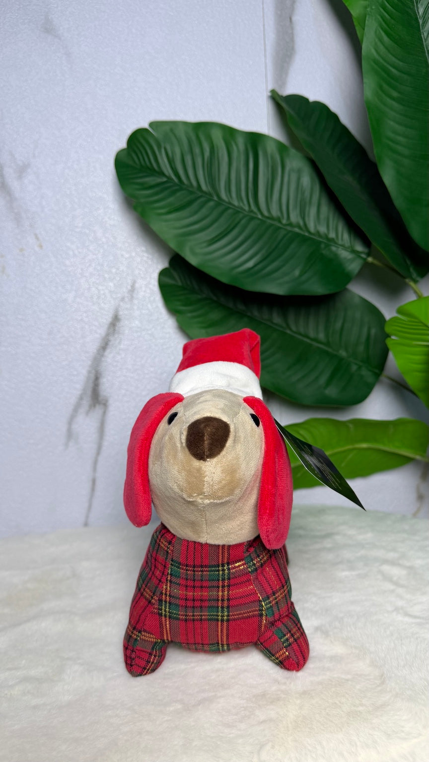 Pisapuertas navideño perro de cuadros
