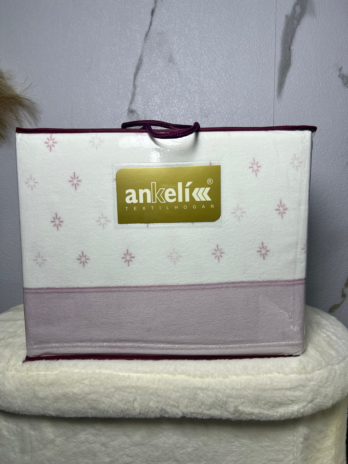 Juego de sábanas de coralina Ankeli · copos Rosa · Cama de 90 cm
