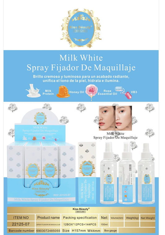 Spray fijador maquillaje milk white