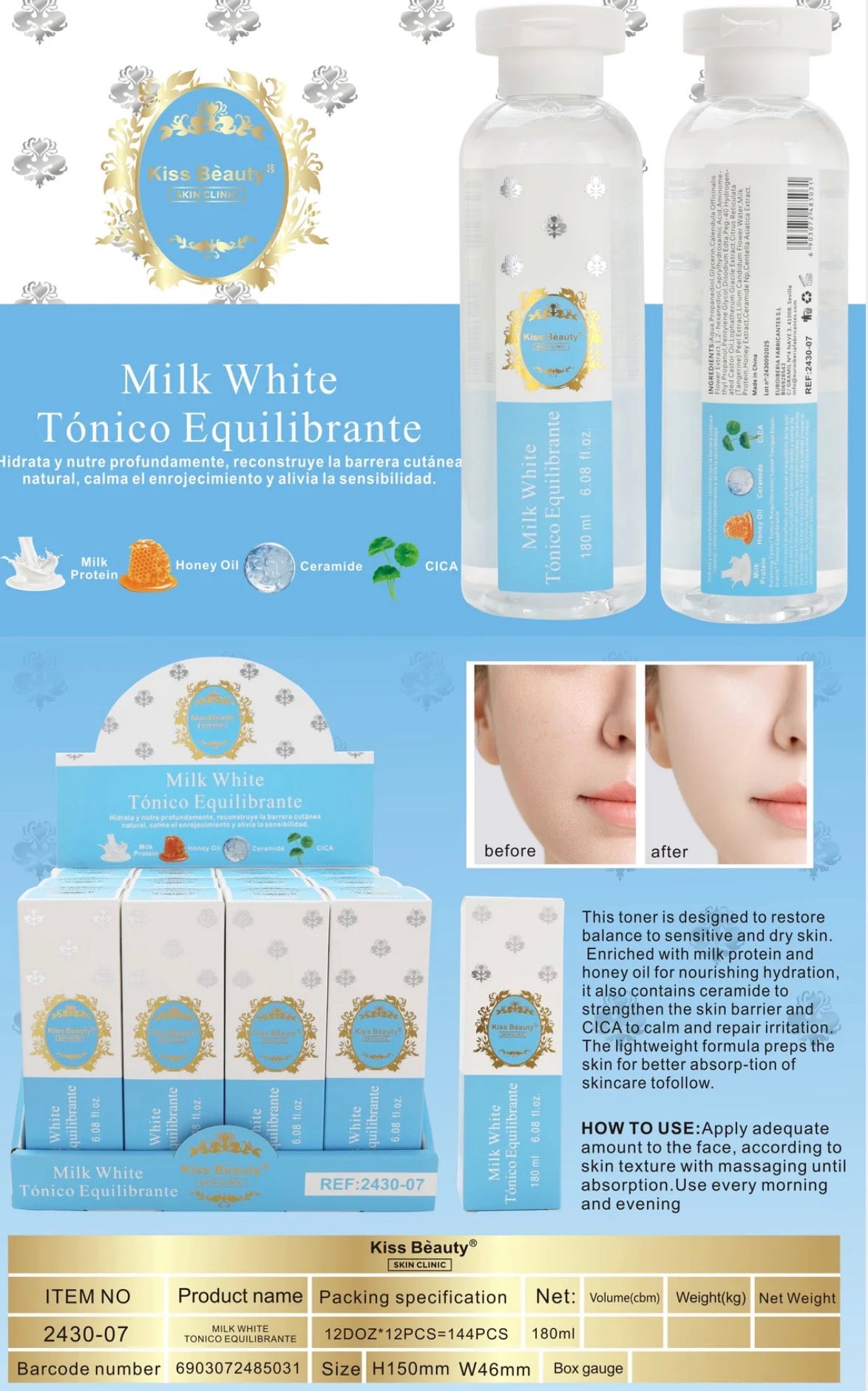 Tónico equilibrante milk white