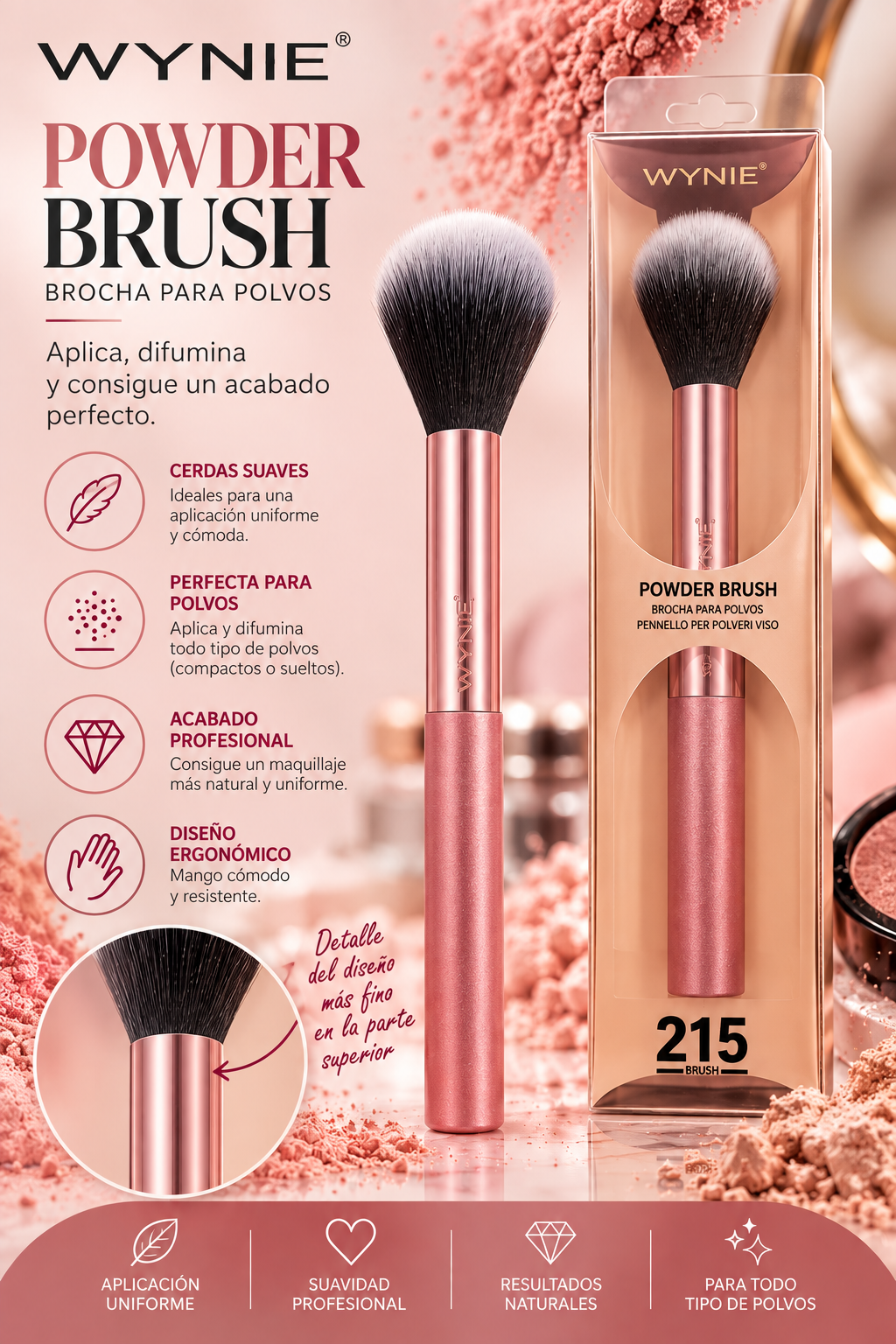 Brocha para polvos