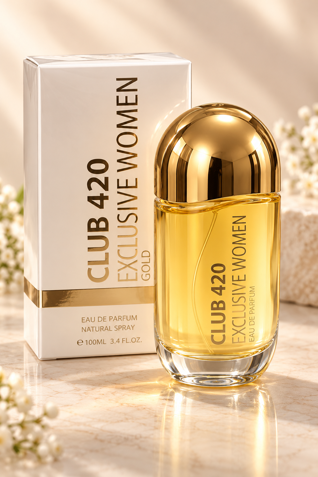 Perfume cápsula dorada