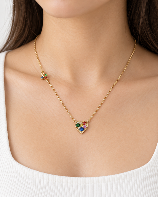 Collar corazón colores