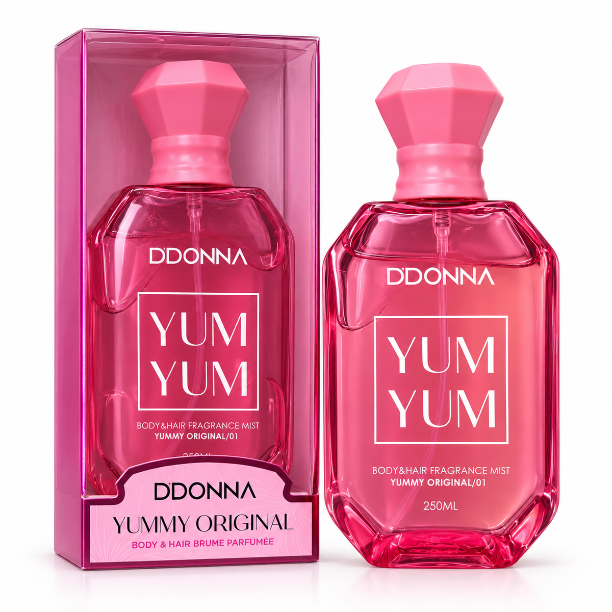 DDONNA Yum Yum Yummy Original 01 bruma cuerpo y cabello 250 ml con estuche