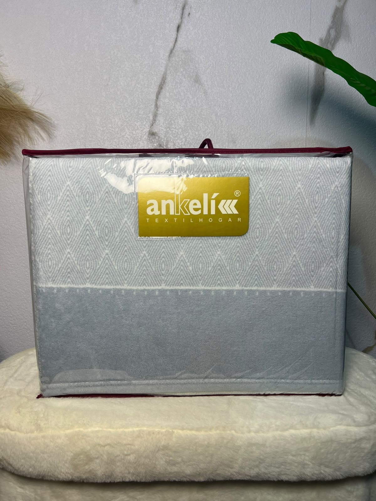Juego de sábanas Ankelikk geométrico gris para cama de 135 cm