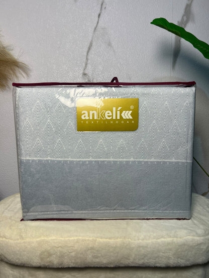 Juego de sábanas Ankelikk geométrico gris para cama de 135 cm