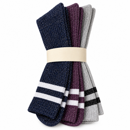 Calcetines de brillo MULU con rayas, colores variados