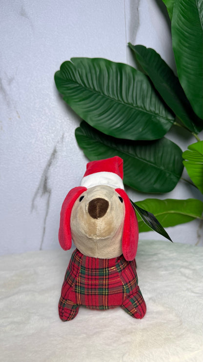 Pisapuertas navideño perro de cuadros