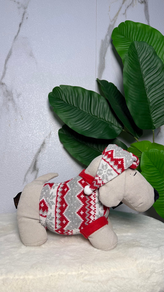 Pisapuertas navideño perro de punto