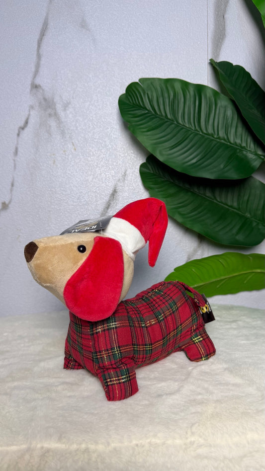 Pisapuertas navideño perro de cuadros