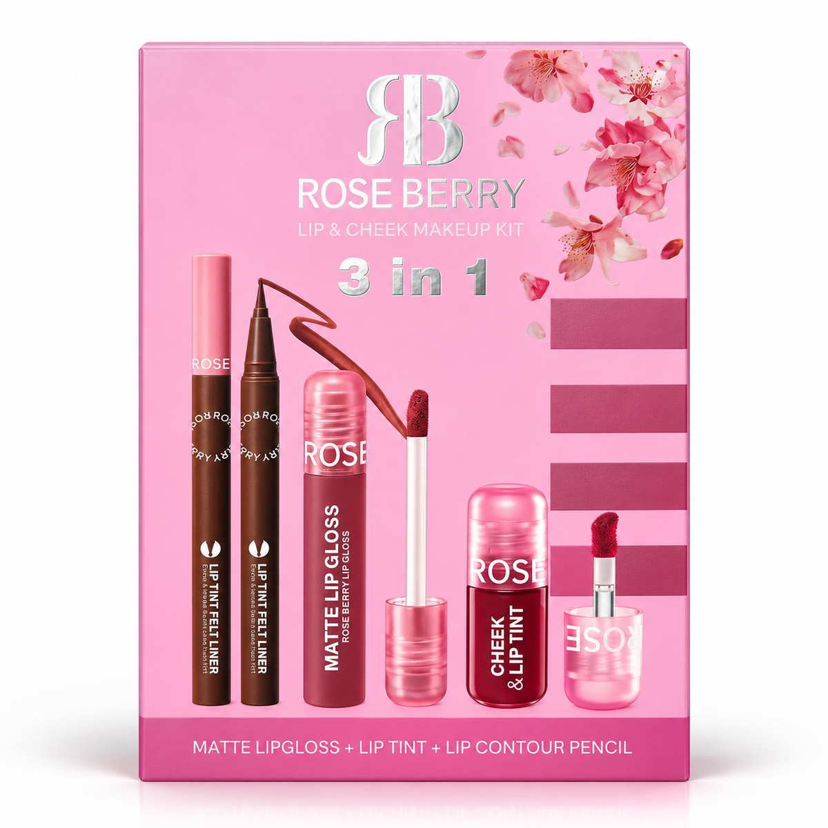 Set Rose Berry 3 en 1 caja rosa