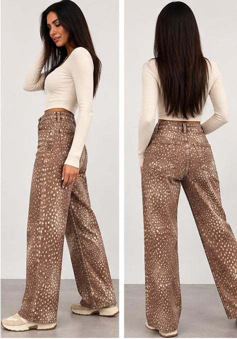 Pantalón Soluna marrón: vista lateral y trasera